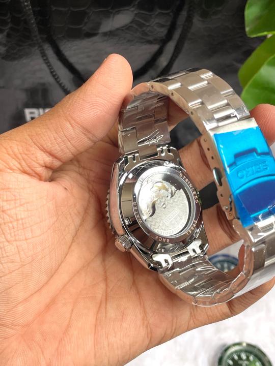 Seiko GMT Open Back Silver Black AT459