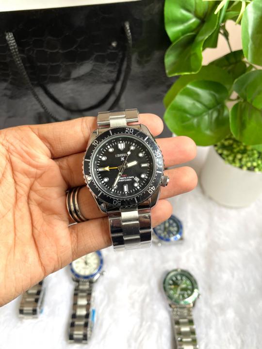 Seiko GMT Open Back Silver Black AT459