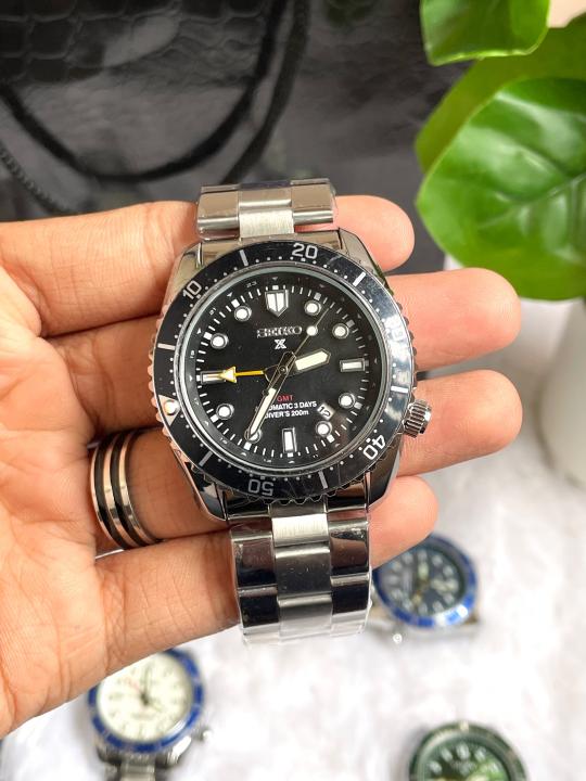 Seiko GMT Open Back Silver Black AT459