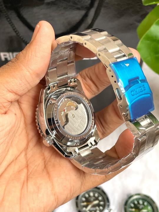 Seiko GMT Open Back Silver Blue AT459