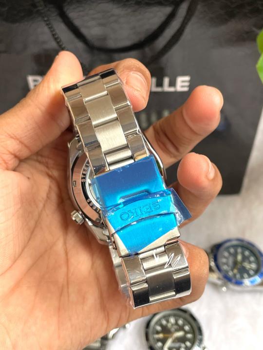 Seiko GMT Open Back Silver Green AT459