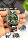 Seiko GMT Open Back Silver Green AT459