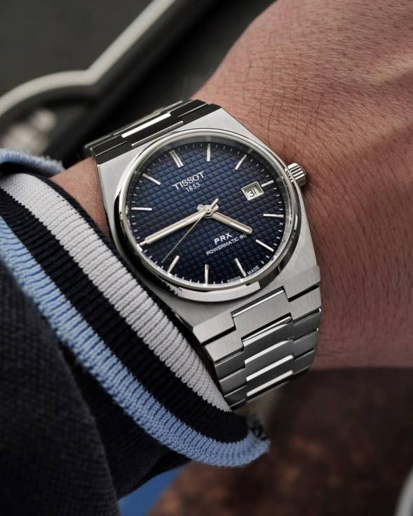 Tissoo_t 1853 Prx Automatic Top Quality  silver dark blue