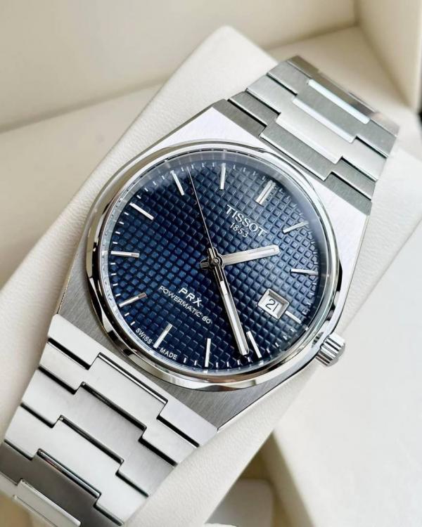 Tissoo_t 1853 Prx Automatic Top Quality  silver dark blue