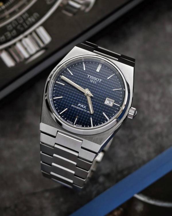Tissoo_t 1853 Prx Automatic Top Quality  silver dark blue