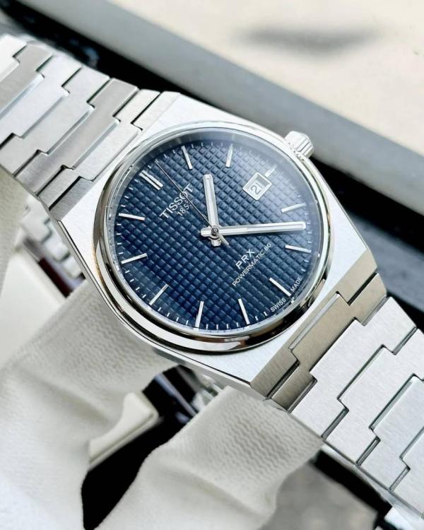 Tissoo_t 1853 Prx Automatic Top Quality  silver dark blue