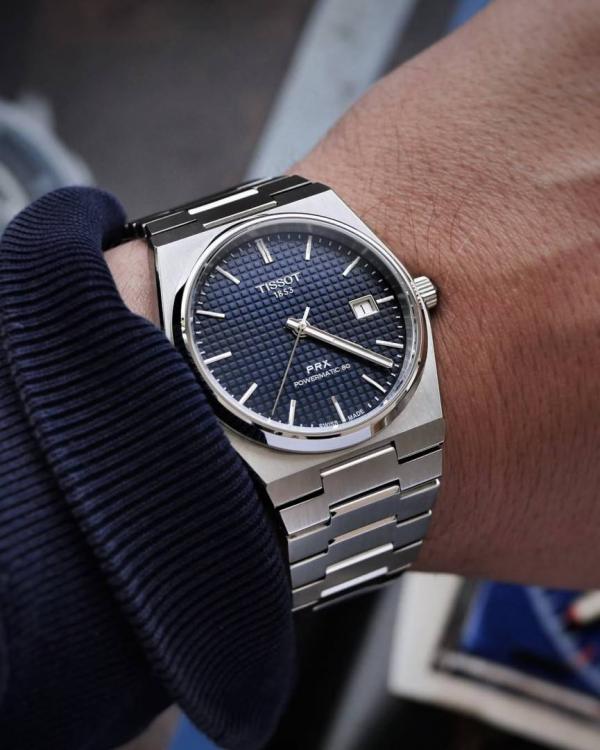Tissoo_t 1853 Prx Automatic Top Quality  silver dark blue
