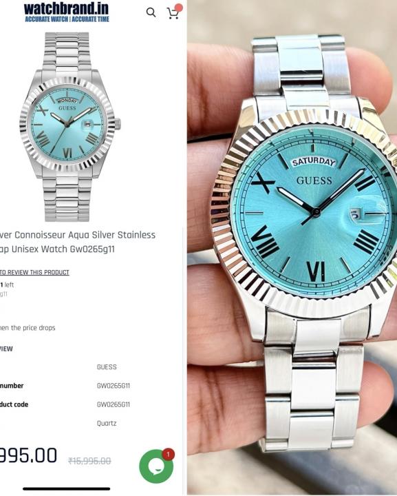 Gues s Day Date Men Silver Tiffany