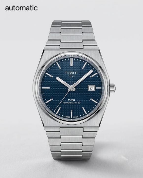 Tissoo_t 1853 Prx Automatic Top Quality  silver dark blue