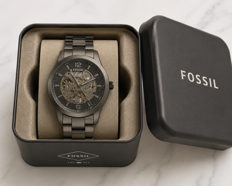 FOSSIIL SKELETON AUTOMATIC HEAVY QUALITY GREY 779