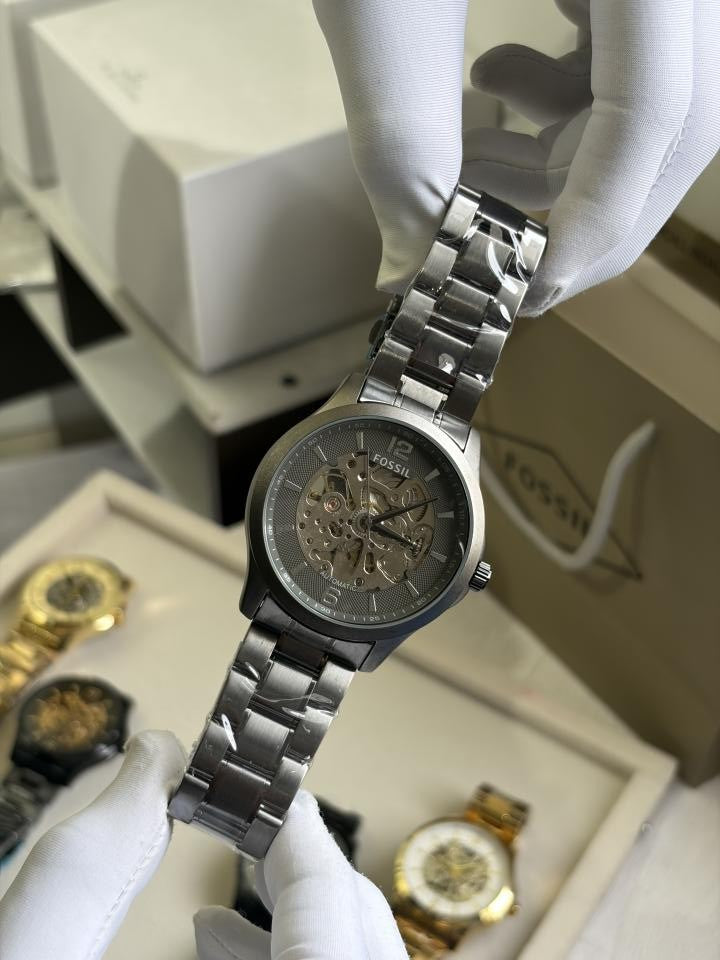 FOSSIIL SKELETON AUTOMATIC HEAVY QUALITY GREY 779