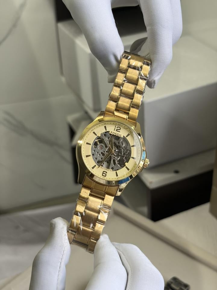 FOSSIIL SKELETON AUTOMATIC HEAVY QUALITY GOLD GOLD 782