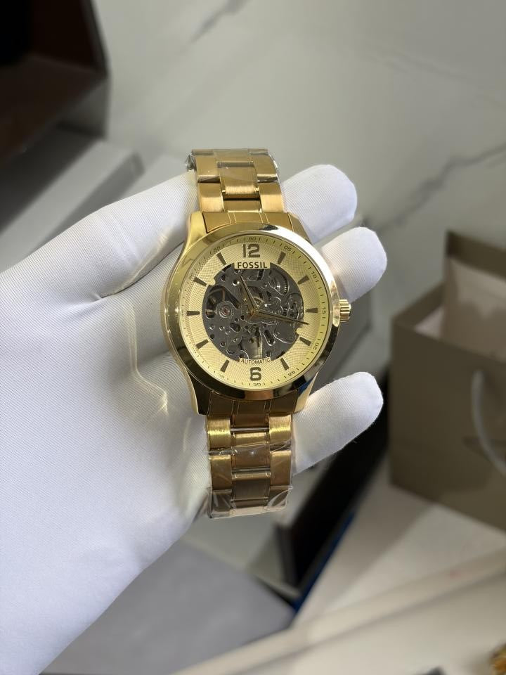 FOSSIIL SKELETON AUTOMATIC HEAVY QUALITY GOLD GOLD 782