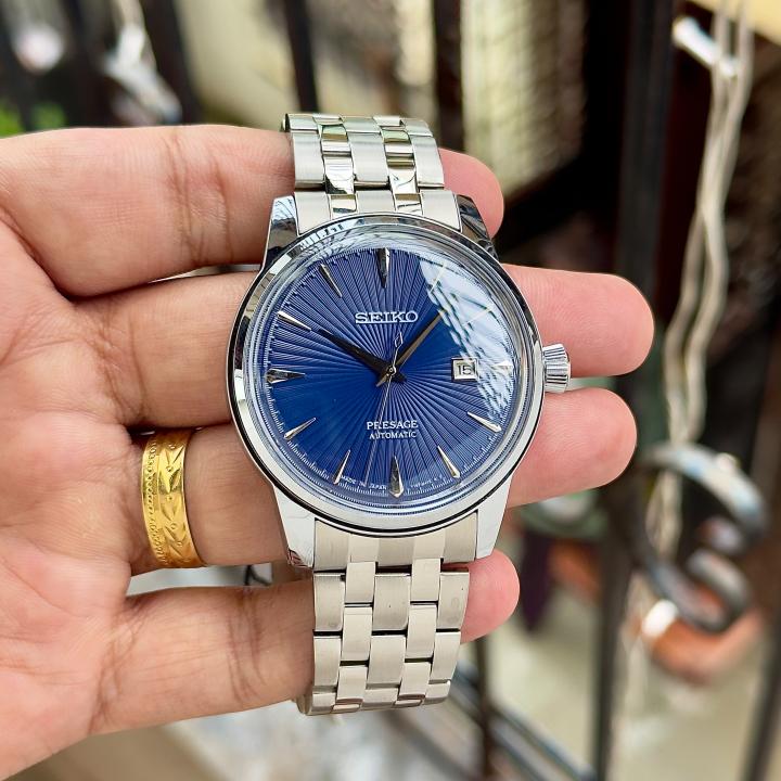 Seiko Presage Cocktail SRPB41 Automatic Silver Blue Moon