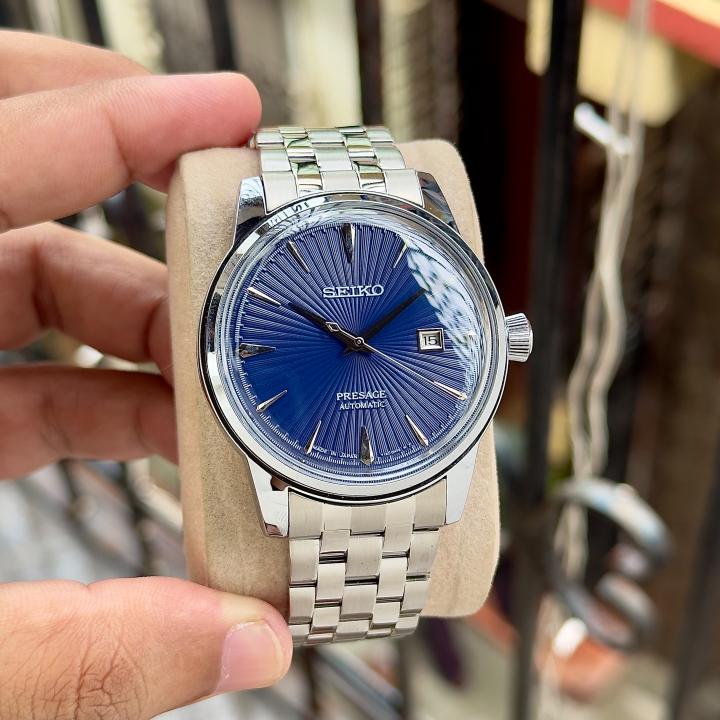 Seiko Presage Cocktail SRPB41 Automatic Silver Blue Moon