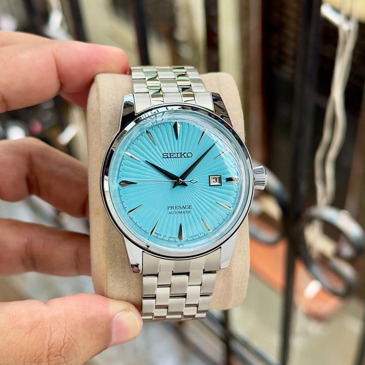 Seiko Presage Cocktail SRPB41 Automatic Silver Tiffany Blue
