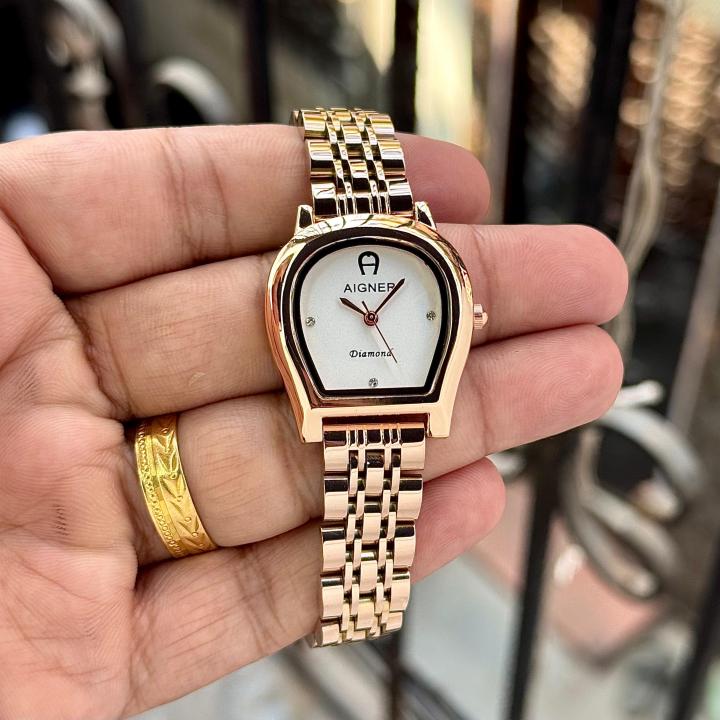 Aigner Bitonto Diamond Quartz Womens Rose Gold White Dial