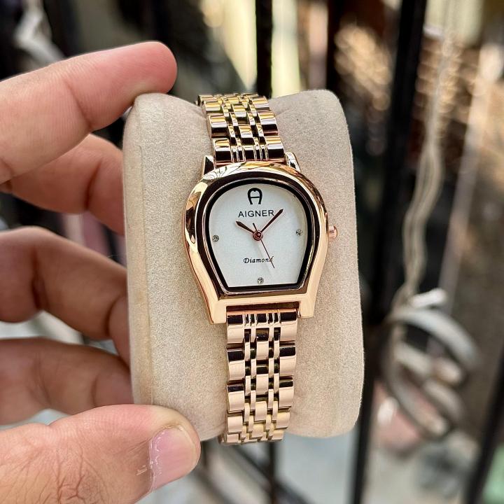 Aigner Bitonto Diamond Quartz Womens Rose Gold White Dial