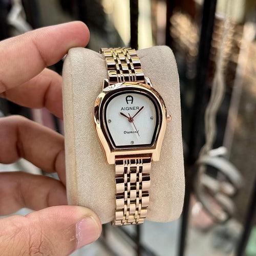 Aigner Bitonto Diamond Quartz Womens Rose Gold White Dial