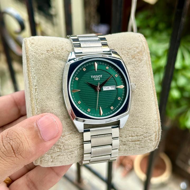 Tissoot Gentleman Day-Date Silver Green Dial