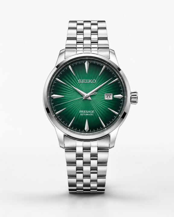 SEIKO PRESAGE PREMIUM SILVER GREEN SWIFT MOVEMENT
