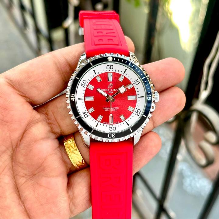 Breitling Supecocean Features A Bold Red Dial