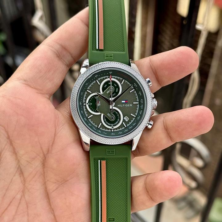 Tommy Hilfigeer Chronograph Silicone Green