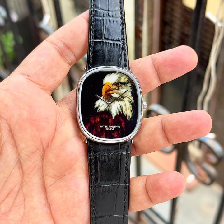 Patek Philipe Golden Ellipse Bald Eagle Leather Black