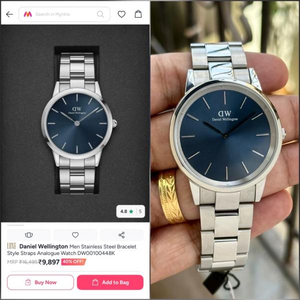 Daniel Wellington Silver Tone Blue Sunray Dial