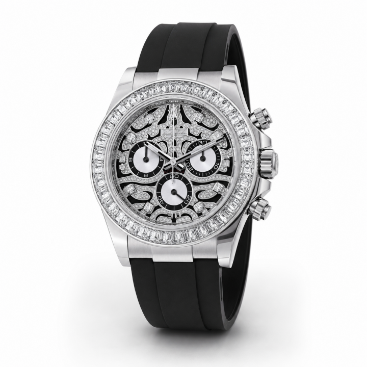 ROLEEX EYE OF TIGER SILVER ALL CHRONO WORKING