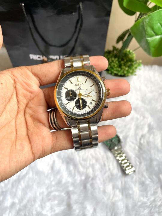 SEIKO PROSPEX CHRONOGHRAPH TWO TONE WHITE DIAL AT461