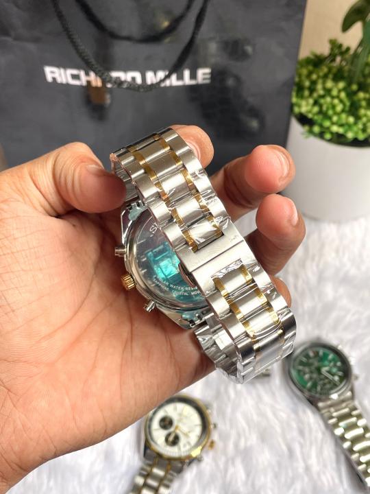 SEIKO PROSPEX CHRONOGHRAPH TWO TONE BLACK DIAL AT461