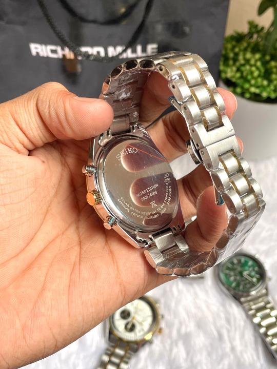 SEIKO PROSPEX CHRONOGHRAPH TWO TONE BLACK DIAL AT461
