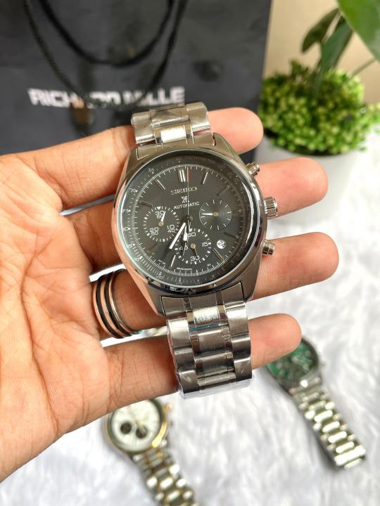 SEIKO PROSPEX CHRONOGHRAPH SILVER BLACK DIAL AT461