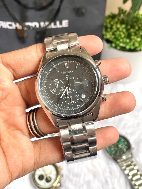 SEIKO PROSPEX CHRONOGHRAPH SILVER BLACK DIAL AT461