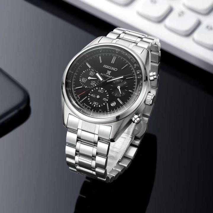 SEIKO PROSPEX CHRONOGHRAPH SILVER BLACK DIAL AT461