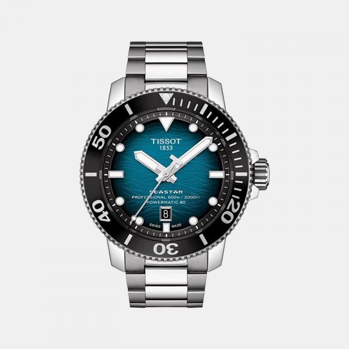 TISSOOT SEASTAR 2000 PROFESSION POWERMATIC 80 AUTOMATIC SILVER TEAL 796