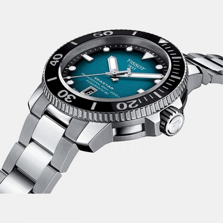 TISSOOT SEASTAR 2000 PROFESSION POWERMATIC 80 AUTOMATIC SILVER TEAL 796