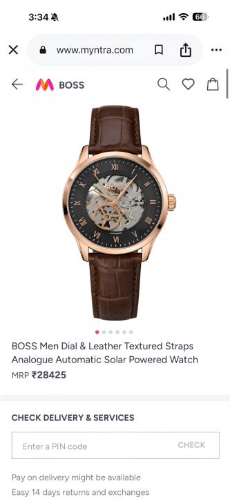 BOSS Principle Skeleton Mens Automatic Brown copper