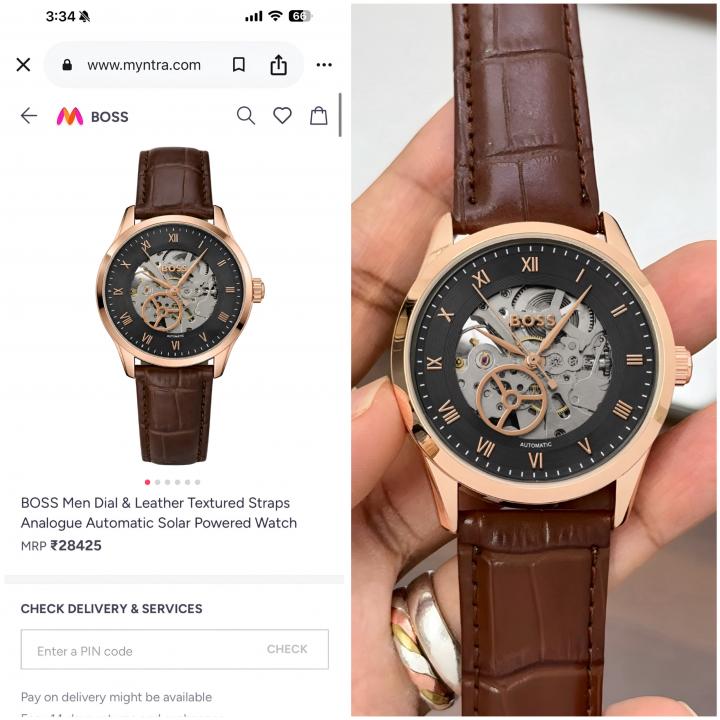 BOSS Principle Skeleton Mens Automatic Brown copper