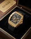 Guess Rectangle Chronograph Black-Full Gold