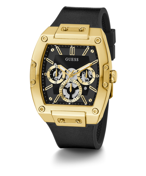 Guess Rectangle Chronograph Black-Full Gold