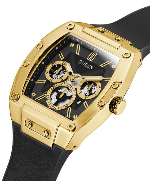 Guess Rectangle Chronograph Black-Full Gold
