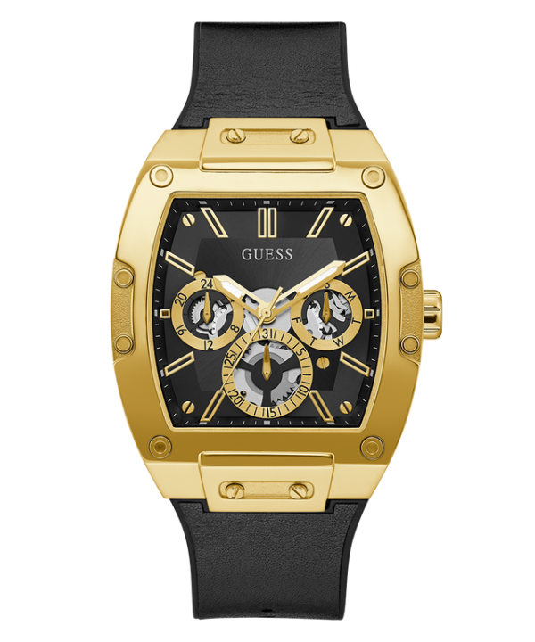 Guess Rectangle Chronograph Black-Full Gold