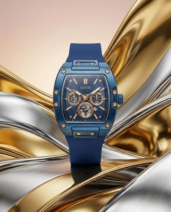 Guess Rectangle Chronograph Blue-Copper