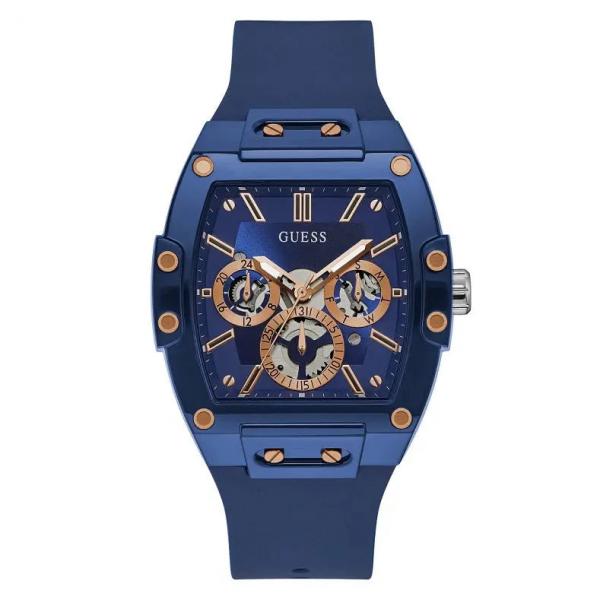 Guess Rectangle Chronograph Blue-Copper