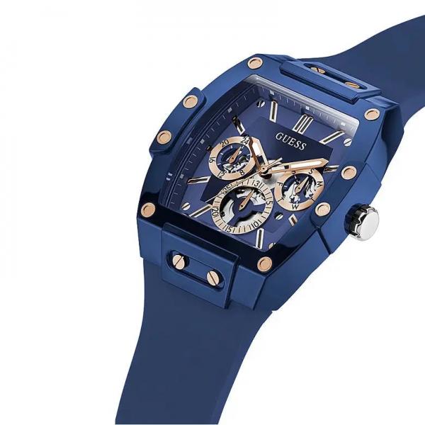 Guess Rectangle Chronograph Blue-Copper