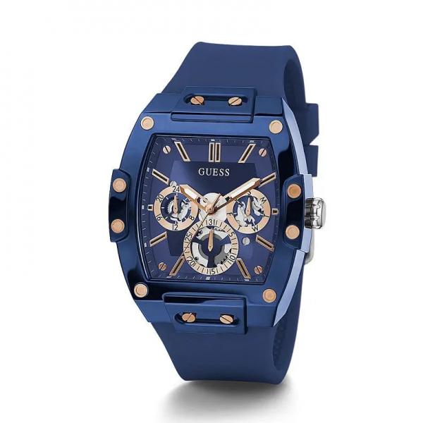Guess Rectangle Chronograph Blue-Copper