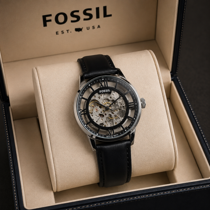 FOSSI TOWNSMAN LEATHER AUTOMATIC PREMIUM WATCH