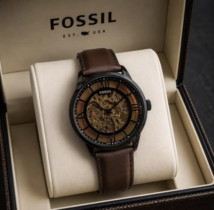FOSSI TOWNSMAN LEATHER AUTOMATIC PREMIUM WATCH
